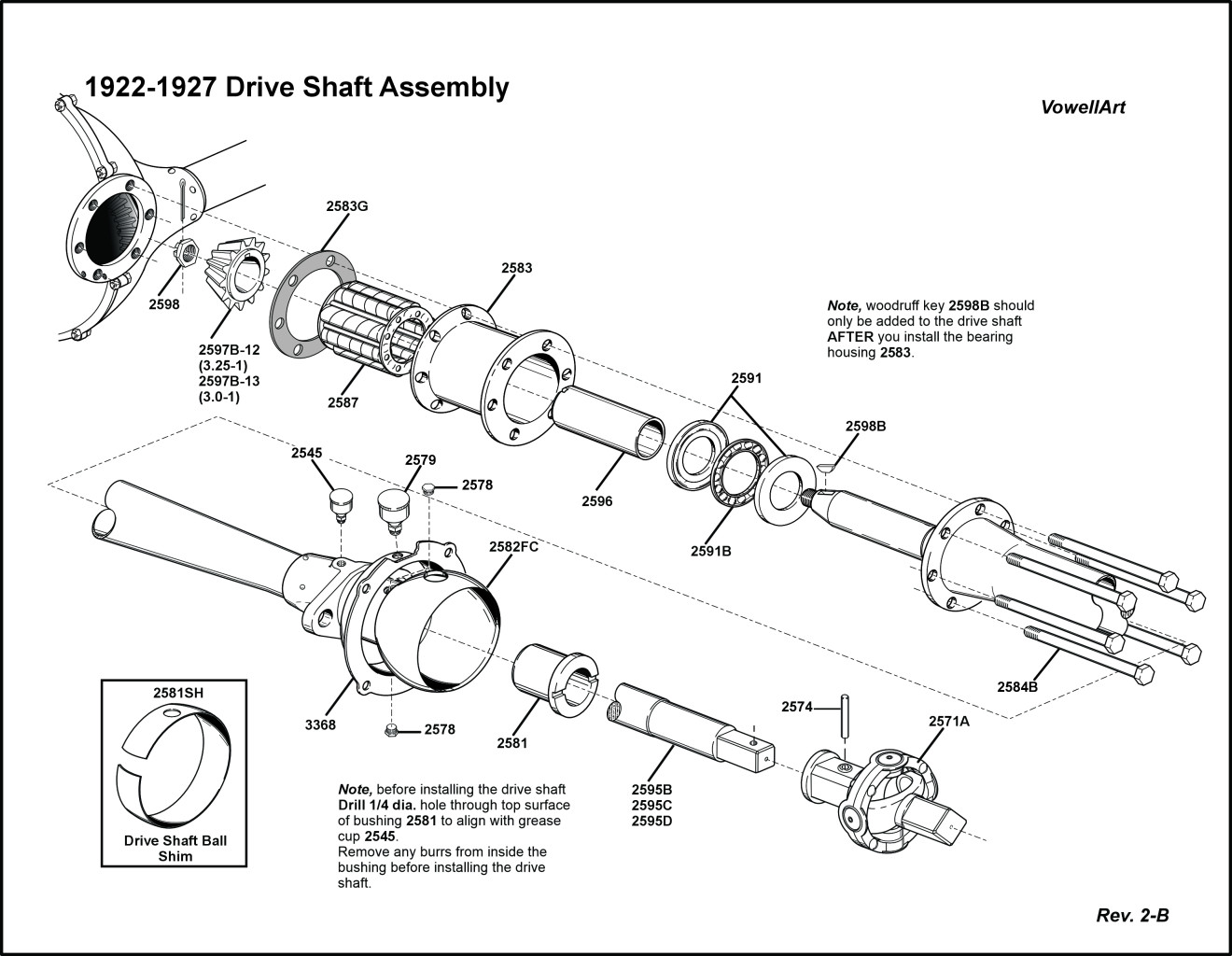 1922-1927 Drive Shaft Assembly Rev. 2-B
