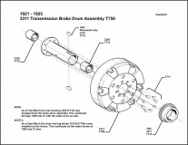 1921-1925 3311 Transmission Brake Drum Assembly