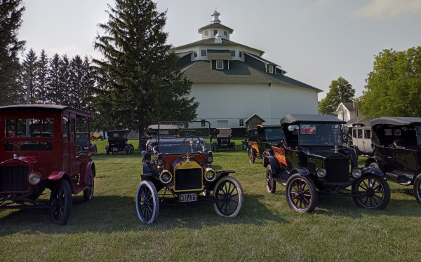 Our cars at the Octagon barn. Impressive lot of cars. About 97 total.