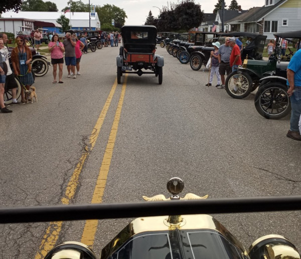 Leaving Ubly as well as entering dozens of townspeople lined the streets to greet and take pics.