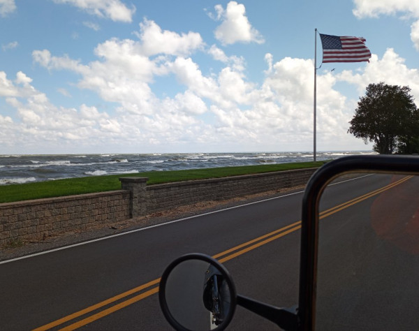 Beautiful fall sky and rough seas
