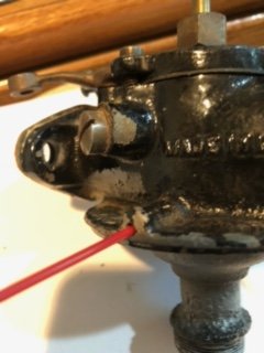 Holley Mod G disassembled weep hole top of bowl