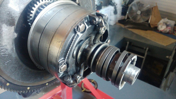 Reassembled gearbox-end with Highspeed clutch