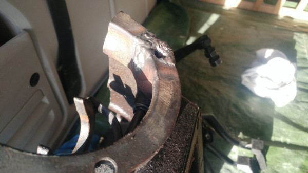 View of top of flange