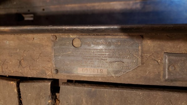 Car number tag... most recent patent date is 1911