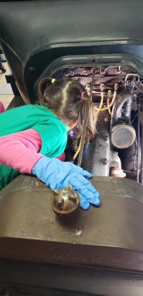 My daughter... getting in there and helping daddy.