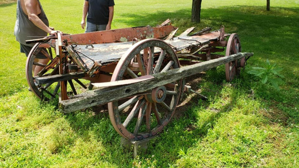 The old farm wagon that donated its hardware for the new model T bed.
