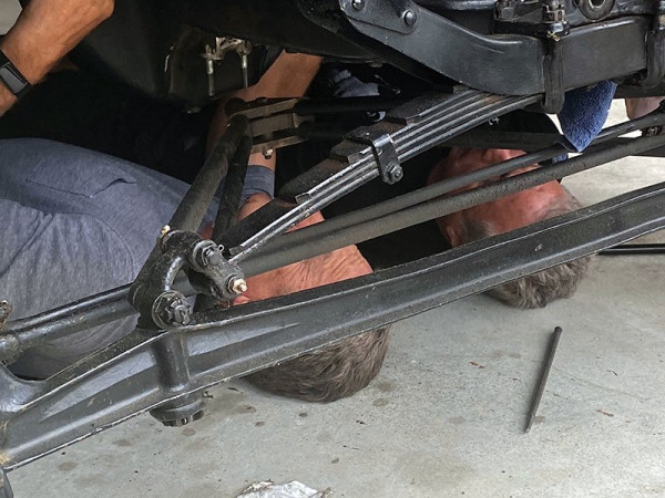 Wayne and Ron working on the hard to get to bolts
