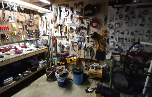 Panoramic view of work area..T parts on the right end