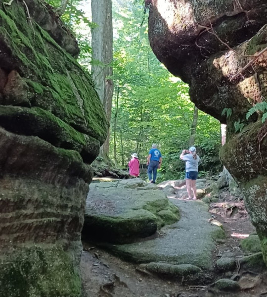 Tour members in in the rock formations..guess you could say we were &quot;on the rocks&quot;! Ha ha