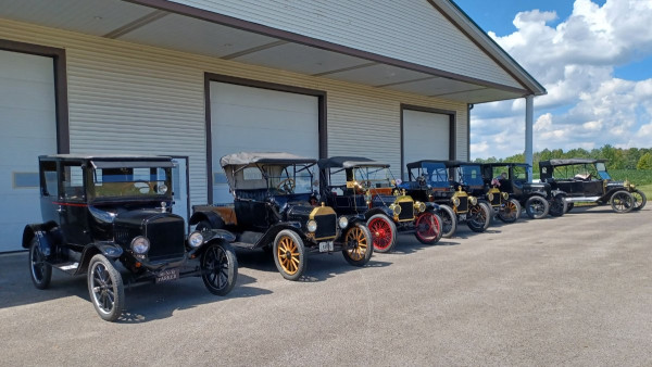 Lined up in front of Don Snyders car museum bldg.