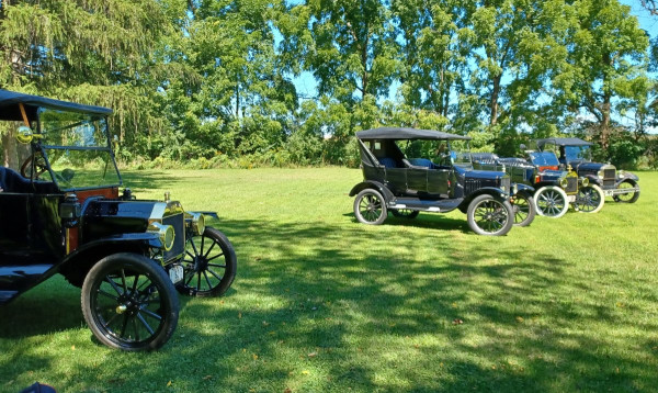 Lined up ready to go..Russ Herners '14, Art's '23, my '13, Jim Riedy's '26