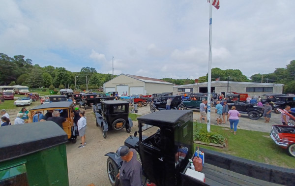 T's &amp; a few &quot;newer&quot; cars staged for the big parade