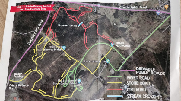 This is the map of the estate.  All trails were marked with direction and 'difficulty'. Made for some fun laps around the site.  Lots of low pedal... but it was worth it!