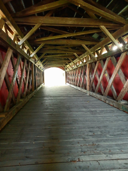 Interior view of the covered bridge