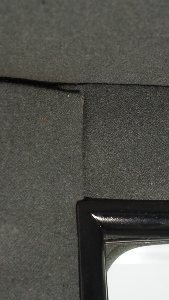close up of corner seam