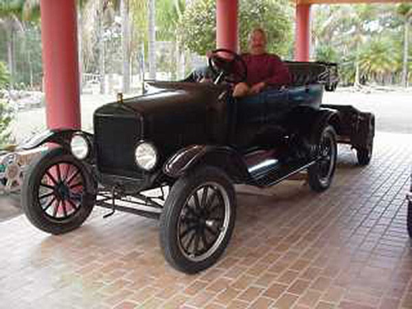 John Cain poses in my Model T shortly after its arrival