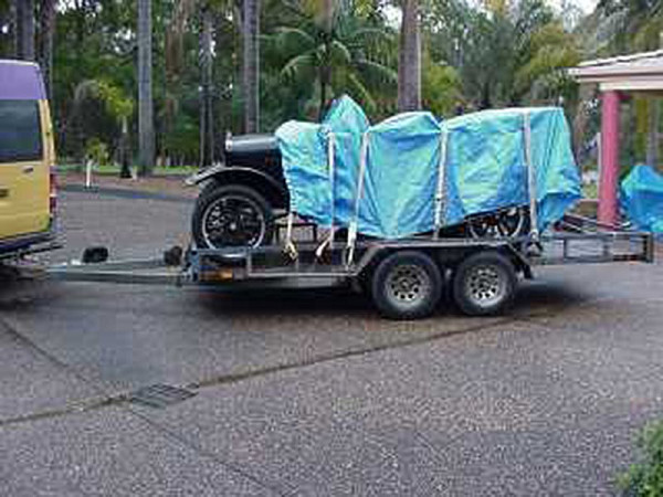 It was pouring with rain when I collected my Model T, had to make sure the tarp was secure!!