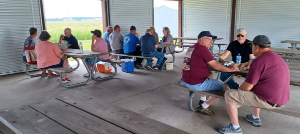 Most of the group at the picnic. Some others met at the winery.