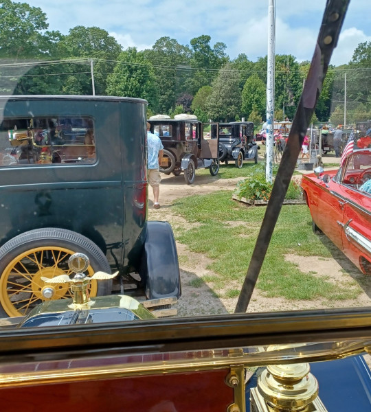 In line for car parade around the island