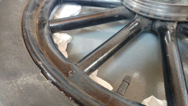 Wheel from inner side (facing to the car)