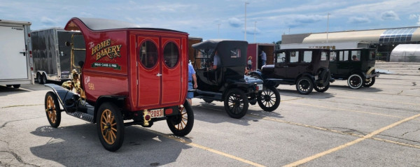 Some cars ready to go from Meijer parking lot. Courtesy K &amp; T Masserant
