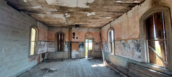 Inside of the poor schoolhouse
