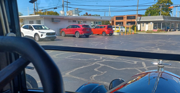 Ice cream stop...couldn't park very close!