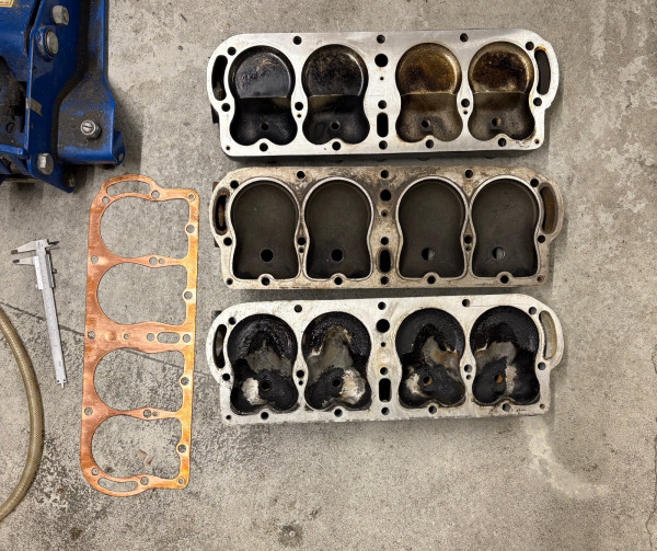 The three heads and the gasket.