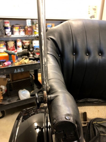 Here you can see top bows would lay on upholstery
