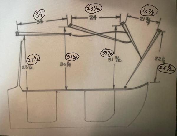 My actual measurements are circled.