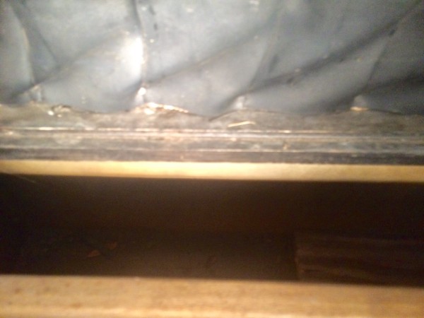 Backside of gas tank ‘cavity’. Note frame ‘rabbited’