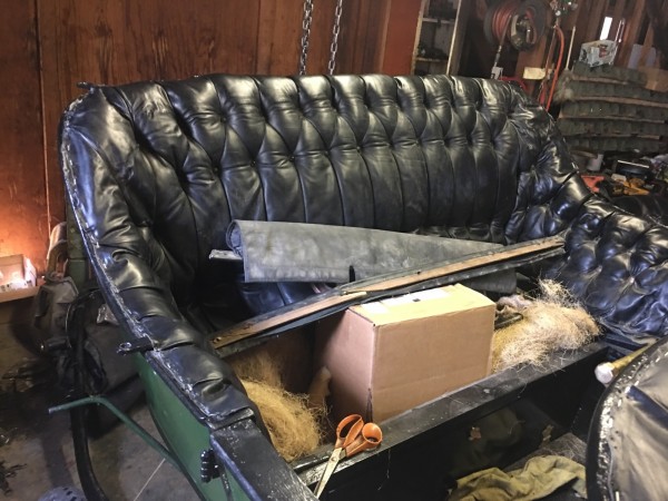 Rear seat tacked in place