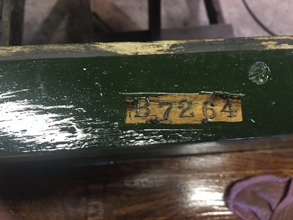 Body number under front seat