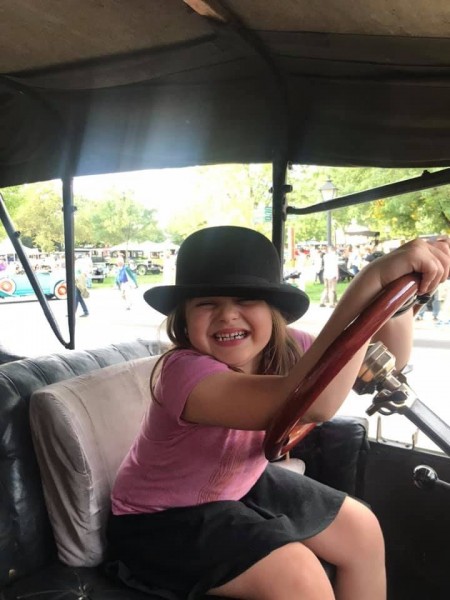 My granddaughter, Lily, in my 1914.  She LOVES old cars and OCF.  Talked about going for weeks before.