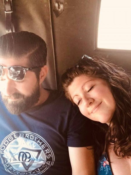 My other daughter, Angelina, resting her head on my sons' Martino's shoulder in the back of my 14  I don't know where my other son, Dante, was.