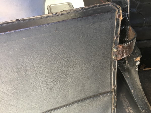 Cross pattern on door leather