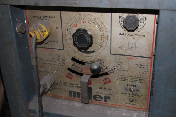 TIG welder settings