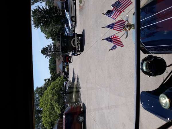 Driving thru a nursing home area. Residents were thrilled