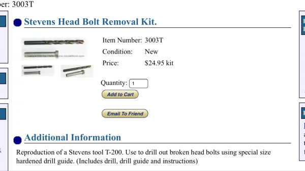 Stevens T-200 stud extraction tool