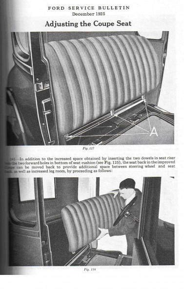 More room in 1926-27 coupe Service Bulletin