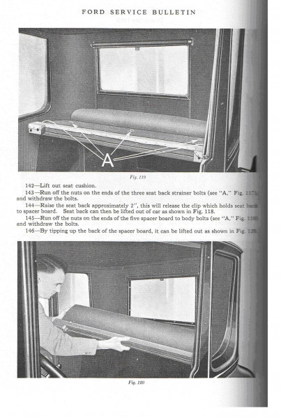 More room in 1926-27 coupe Service Bulletin part 2