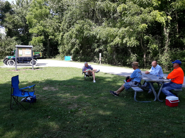 Lunch at a metro park along a country road