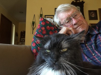 Smokey and I watching TV.