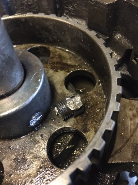 broken clutch drum bolt... yep, I did that!!!
