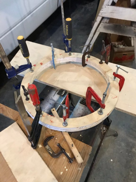 glued and clamped