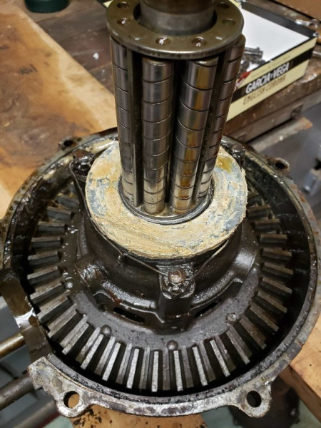 One of the nicest Babbitt thrust washers you will ever find. Little wear!  May have been replaced in the early 60s, which is the last time this car was worked on. Maybe original?  Not very likely.