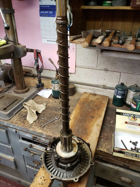 Dad said he thought the springs were accessories that worked grease into the center of the axle as it rotated. Thinking these are accessories, meaning this has been apart before!
