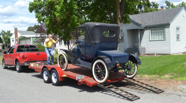 Going on the trailer.