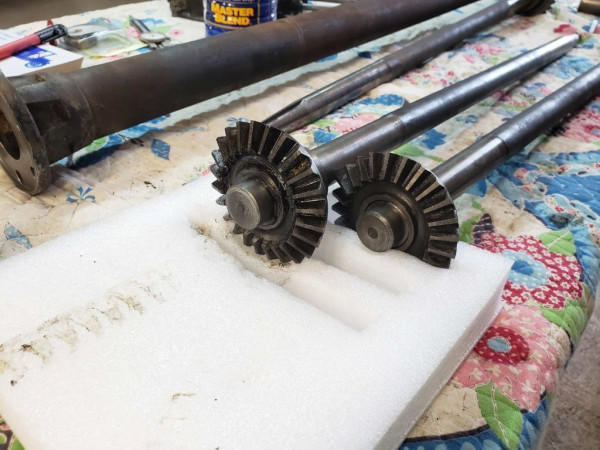 Replacement driveshafts. Not as worn as the ones in my car. It is helpful to have a dad and brother who have collected lots of spare parts!